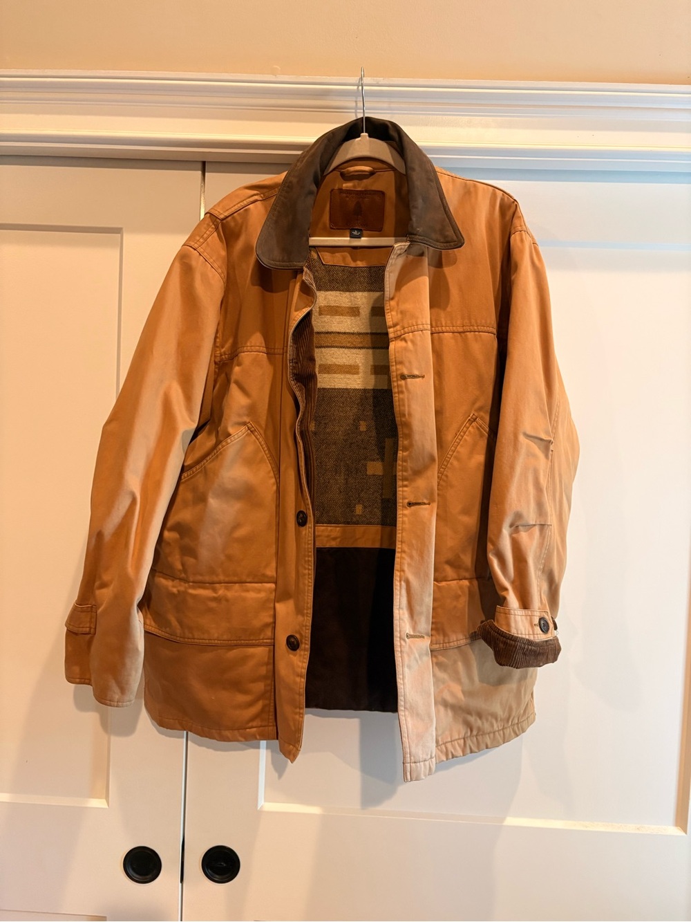 Roundtree & Yorke Men's Tan Leather-Trim Field Jacket - Unbranded